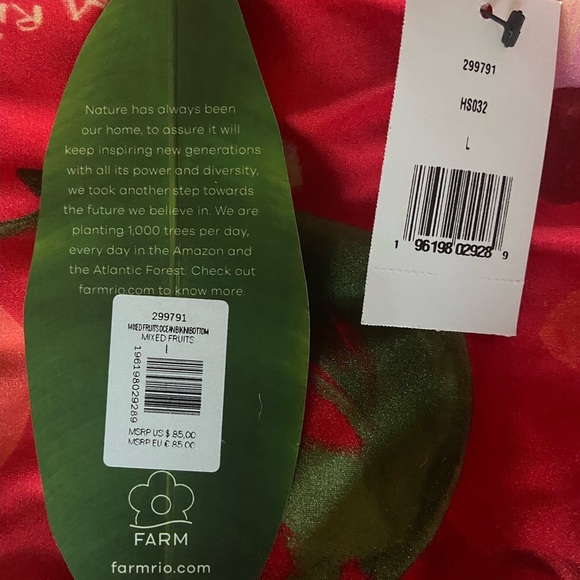 Farm Rio Mixed Fruits Ocean High-Waisted Bikini Bottom - Picture 9 of 12